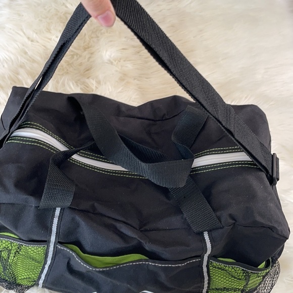4 imprint gemline green black zip too large travel storage bag adjustable strap - Picture 6 of 16